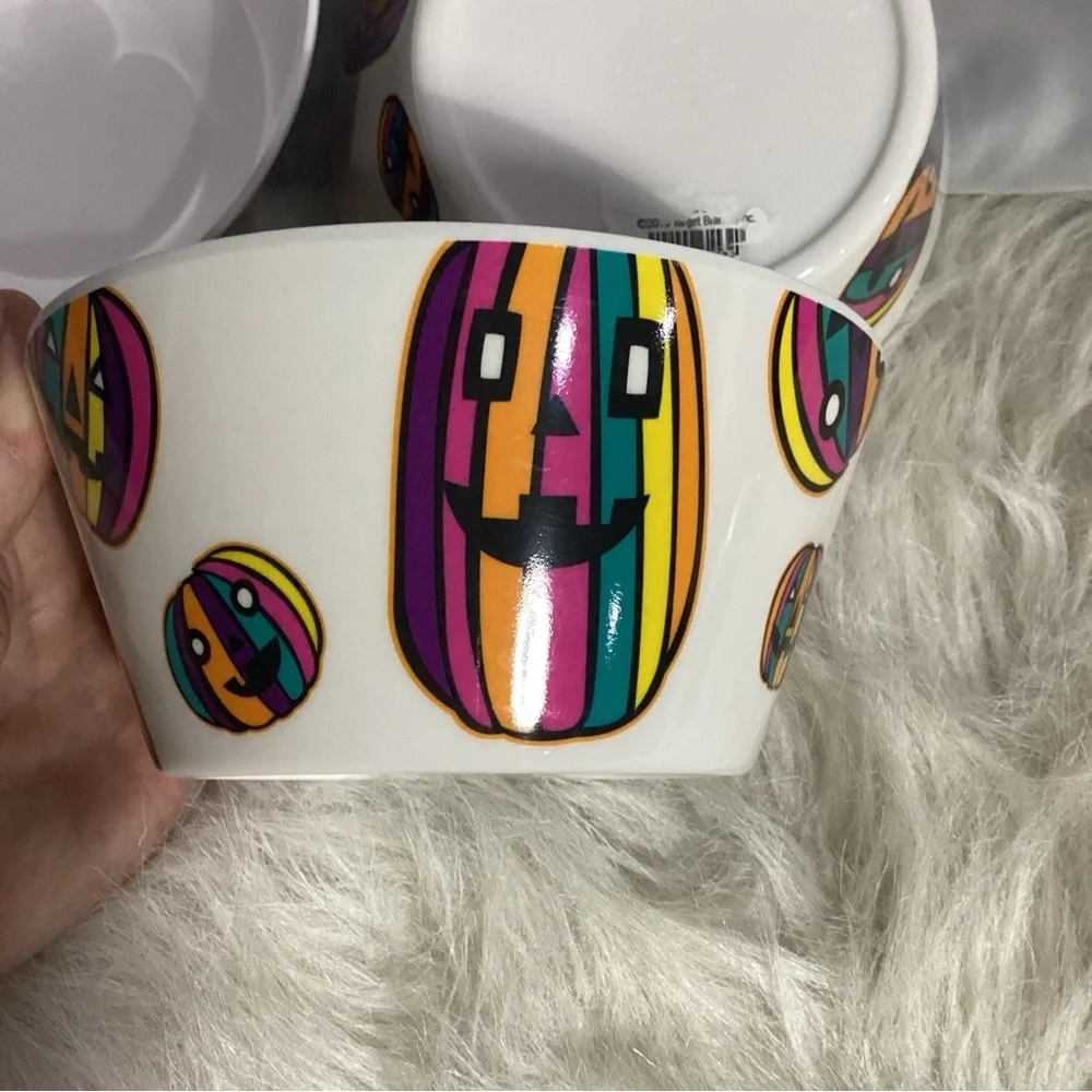 NWOT Set of 3 Melamine 2013 Target Halloween Pumpkin Cereal Bowls
